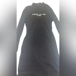 SHEIN long sleeve mini dress "C'est La Vie"